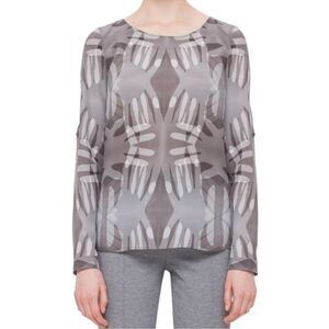 AKRIS PUNTO Hand Print Silk Blouse 6